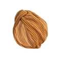 Brown elastic knotted turban hat in thick knitted fabric with ribbed texture for women - Brown