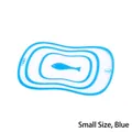 Small blue bendable transparent kitchen cutting board with fish pattern and matte finish - Small / Blue