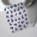 Blue and rose gold laser flower nail art sticker M-061 with metallic foil floral design - M-061 Color Gold