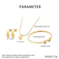 Dettagli del set di gioielli in acciaio inossidabile placcato oro 18K con gocce e orecchini - Oro