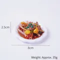 Miniature 8cm lace plate faux food model with Chinese stir-fry dish dimensions - Stir-fried Bean Sprouts with Meat / 8cm Torch Plate