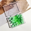 Dual-sided green sponge eyeshadow applicators in a clear storage box container - 6.5cm Green Handle Green Sponge - 25 Pcs Box