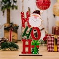 Décoration de Noël HOHO en bois avec motif Père Noël et boîte cadeau festive - Père Noël Style Décoration de Lettre de Noël en Bois