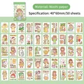 Washi-Sticker-Set in Grün mit 50 Blatt niedlichen Bären- und Mädchen-Illustrationen - Orangenregen (Grün)