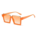 Chic oversized square sunglasses in translucent orange with gold metal top bar trim - Orange Frame Gradient Orange
