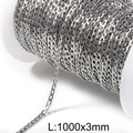 Bulk 1000x3mm polished silver stainless steel oval link chain on white plastic spool - Silver 3mm Oval Link Chain (KLJ8677-Z)