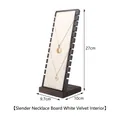 27cm tall vintage wooden necklace display stand with white velvet lining - Slim Necklace Board with White Velvet