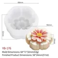 3D Rosenblüten-Silikonform für handgefertigte Kerzen und Seifen, Modell YB-176 - Blühende Blume YB-176