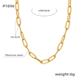 Dettaglio della catena a graffetta in acciaio al titanio dorato con lunghezza 36+5cm - Collana Oro (36+5cm)