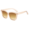 Cat eye sunglasses in champagne transparent frames with brown gradient lenses - Transparent Tea Frame Gradient Tea Lens
