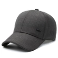Dark gray textured baseball cap with structured crown and side logo in a 45-degree view - Adjustable / Dark Gray