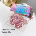 Rosa transparente Katzenpfoten Quetschspielzeug Set mit Glitzersternen und Perlen - Rosa Kristall 5er-Set Katzenpfote