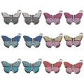 Set mit zwölf bunten Schmetterlingsanhängern aus Legierung für DIY-Schmuck und Ohrringe - 12-teiliges Bedrucktes Schmetterling Set