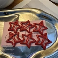 Set di sei fermagli per capelli a forma di stella rossa Y2K su carta decorativa - Fermaglio BB a Stella / Pezzo Singolo / Rosso Prugna Smaltato