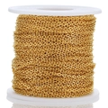 18k gold plated stainless steel O-chain on white spool for DIY jewelry making - 1*1.5mm / Gold