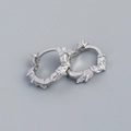 Orecchini a cerchio in argento S925 con zirconi bianchi taglio marquise scintillanti - Argento 925 / Oro Bianco