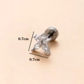 Blumen Knorpel Piercing mit Zirkonia Einlage und 0,7 cm Maßen für Helix Stecker - 7# Blume / Silber