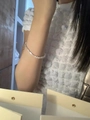 Elegant natural pearl bracelet with silver metal chain on wrist for women fashion - Freshwater Pearl Silver Spliced Copper Silver-Plated Bracelet