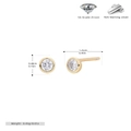 Macro shot of S925 sterling silver round ear studs featuring 5A grade zircon and 0.4cm diameter - Small Style (Gold)