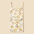Cotton crib hanging organizer with brown floral print and functional double straps - Abundant Flowers