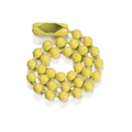 DIY colorful 12cm yellow ball chain necklace with matching metal connector clasp - Yellow
