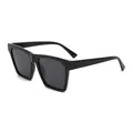 Classic square black sunglasses for outdoor protection with thick frame stylish design - Bright Black