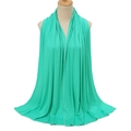 Elastic mint green mercerized cotton headscarf shawl for women on model mannequin - Green