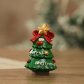Resin Christmas tree ornament with Merry Christmas text and red bow decoration - Christmas Tree