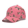 Pink baseball cap for women featuring an all-over butterfly print and curved brim style - One Size(Adjustable) / Watermelon red