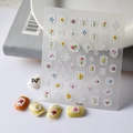 Adesivi per unghie 5D a rilievo con fiori francesi e cornici in pizzo per nail art - Stile Floreale in Pizzo 3D (TS-059)