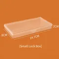 Compact 14.7x8x2cm transparent plastic storage box with secure snap lid for jewelry - 14.7*8*2 (Small Lock Box)