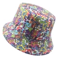 Bob tie-dye graffiti coloré avec impression urbaine 3D pour un style streetwear - 58cm / Texte Graffiti Coloré