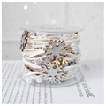 Ruban de Noël avec perles blanches, flocons pailletés et corde de chanvre pour cadeaux DIY - Ruban Mélange Flocons de Neige (5m/Rouleau)