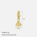 DIY 18K gold-plated stainless steel bee charm pendant with lobster clasp and measurements - Bee Pendant