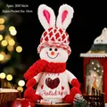Christmas snowman plush gift bag with red hat and 10cm zipper pocket for candies - Pink Ear Snowman Doll Bag