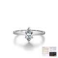 Marquise-cut moissanite S925 sterling silver ring with official GRA certificate - US Size 5
