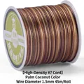 1.5mm braided nylon cord in palm coconut brown gradient for DIY jewelry making - Palm Coconut Color