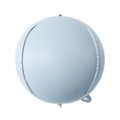 Light blue 4D sphere foil balloon with a matte metallic finish for party decoration - 10" / White