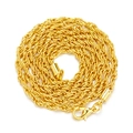 Cadena de cuerda dorada con cierre de mosquetón para collar con colgante de corazón - Cadena de Cuerda de Acero Inoxidable Dorada de 3mm*24pulgadas