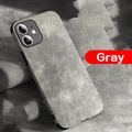 Gray iPhone case with premium lychee grain leather texture and precise camera cutouts - Dark Gray / iPhone 11
