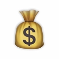 Funny acrylic hair clip in money bag shape with golden finish and dollar symbol - Money Bag (QT--CY127)