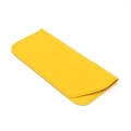Portable bright yellow faux leather sunglasses pouch with reinforced edge stitching - Lemon Yellow