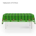 Football field themed green tablecloth for party, size 137x274cm with touchdown design - Tablecloth 137*274cm