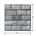 3D self-adhesive gray stone wall sticker in 30x30cm size with textured brick pattern - 501-Grey Cyan Stone