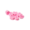 Pink heart-shaped polymer clay beads with LOVE engraving for DIY jewelry making - Pink LOVE