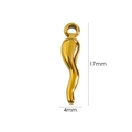Dettaglio del ciondolo in acciaio inossidabile placcato oro 17x4mm con etichette di misura - Forma di Corno (17x4mm)