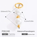 Waterproof 18K gold plated stainless steel pearl charm pendant for DIY jewelry - Gold White Pearl Pendant Charm (PJ91240)