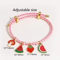 Bracciale regolabile colorato con ciondoli a forma di frutta e funghi rosa e verde - Stile Fungo di Frutta (款1)