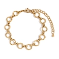 Pulsera de cadena de acero inoxidable chapada en oro de 14K con cierre de mosquetón - Dorado