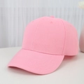 Minimalist pink cotton baseball cap with structured crown and clean cotton texture - Adjustable / Pink